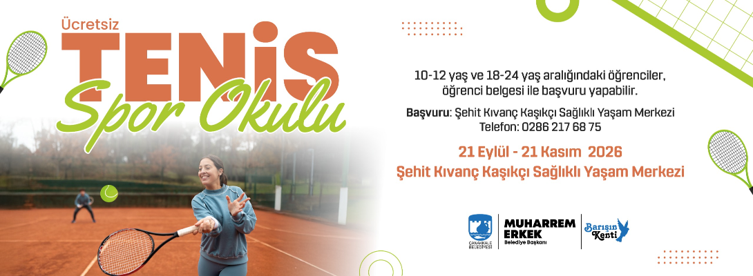 Çanakkale Belediyesinden Ücretsiz Tenis Spor Okulu
