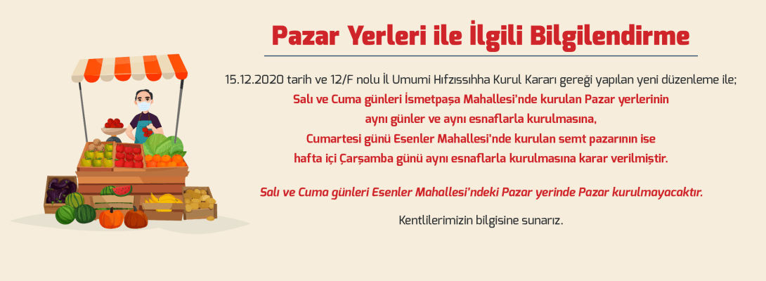 Pazar Yerleri ile İlgili Bilgilendirme