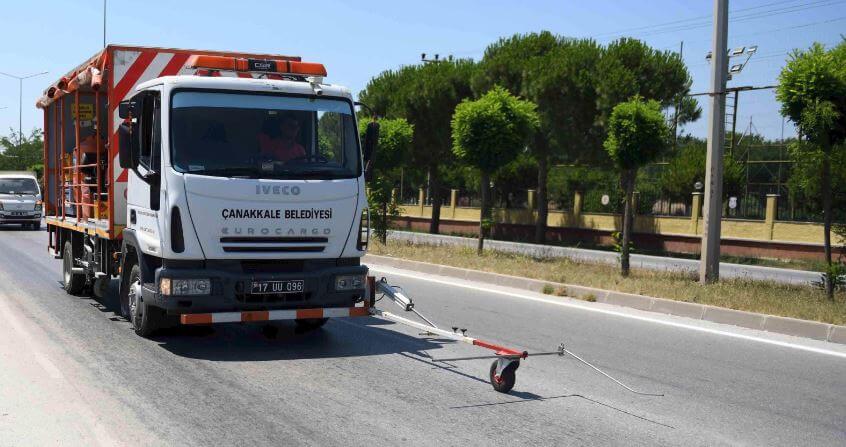 Kentin Çeşitli Noktalarında Yol Çizgi Çalışmaları Gerçekleştiriliyor…