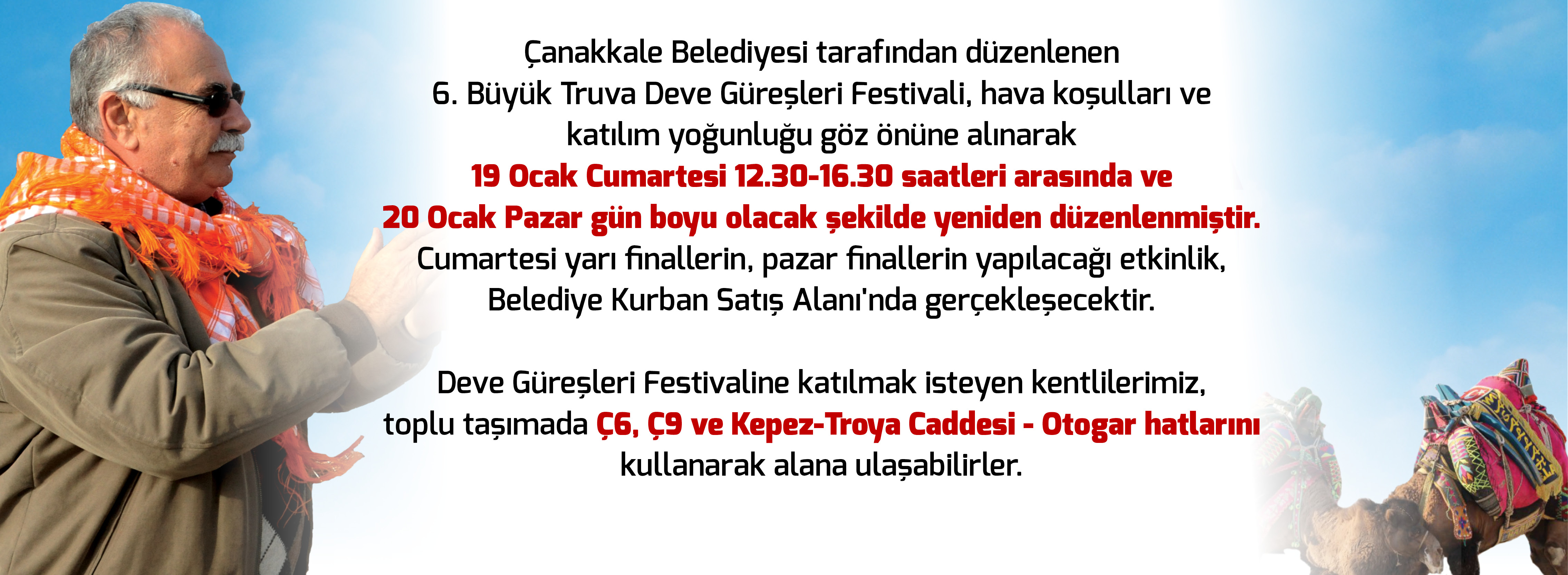 6. Büyük Truva Deve Güreşleri Festivali 19-20 Ocak Tarihlerinde Gerçekleşecek