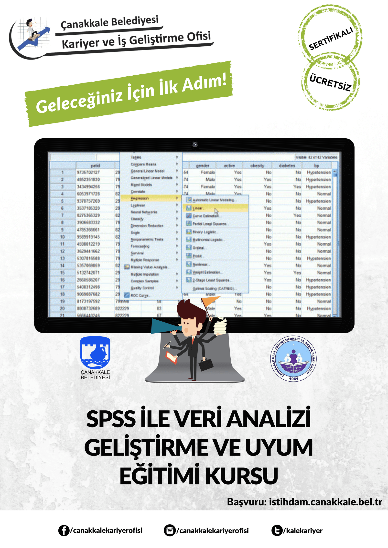 SPSS ile Veri Analizi Geliştirme ve Uyum Eğitimi 8 Nisan'da Başlayacak