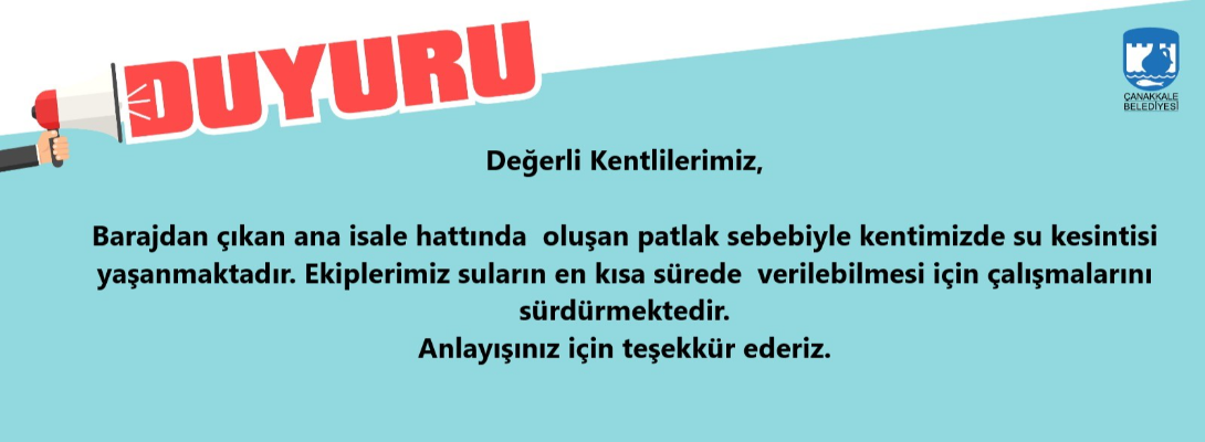 Su Kesintisi Duyurusu