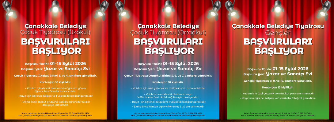 Çanakkale Belediye Tiyatrosu'nda Çocuklar ve Gençler için Yeni Sezon Kayıtları Başlıyor