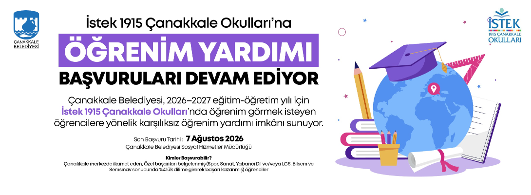 İstek 1915 Çanakkale Okulları'na Öğrenim Yardımı Başvuruları Devam Ediyor…