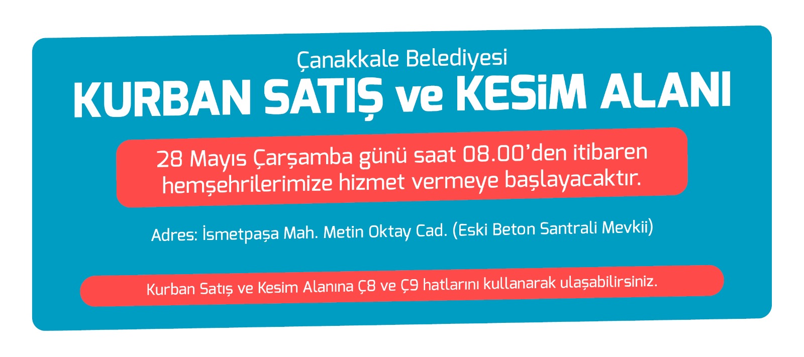 kurban satış ve kesim alanı duyuru
